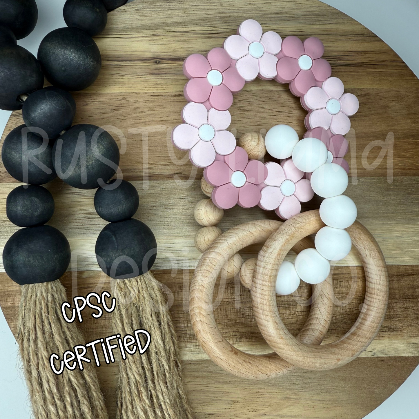 Pretty in Pink Floral Rattle