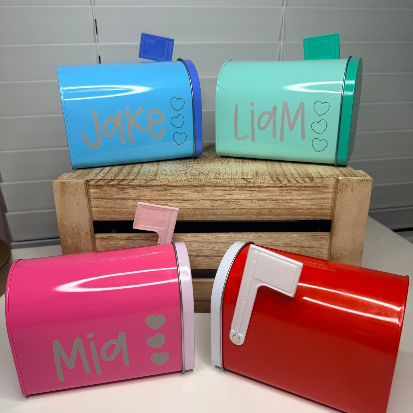 π Valentines Mini Metal Mailbox (Custom Engraved)