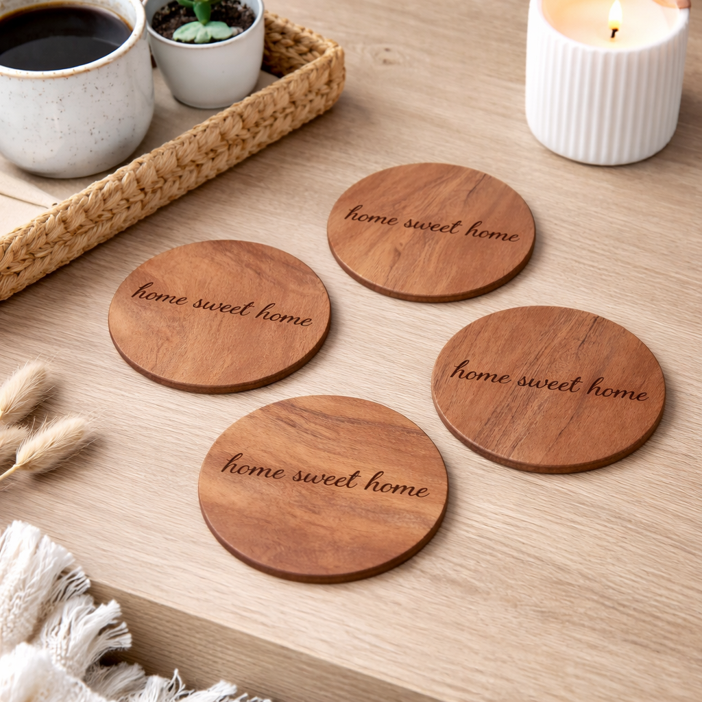 Wood Round Coasters