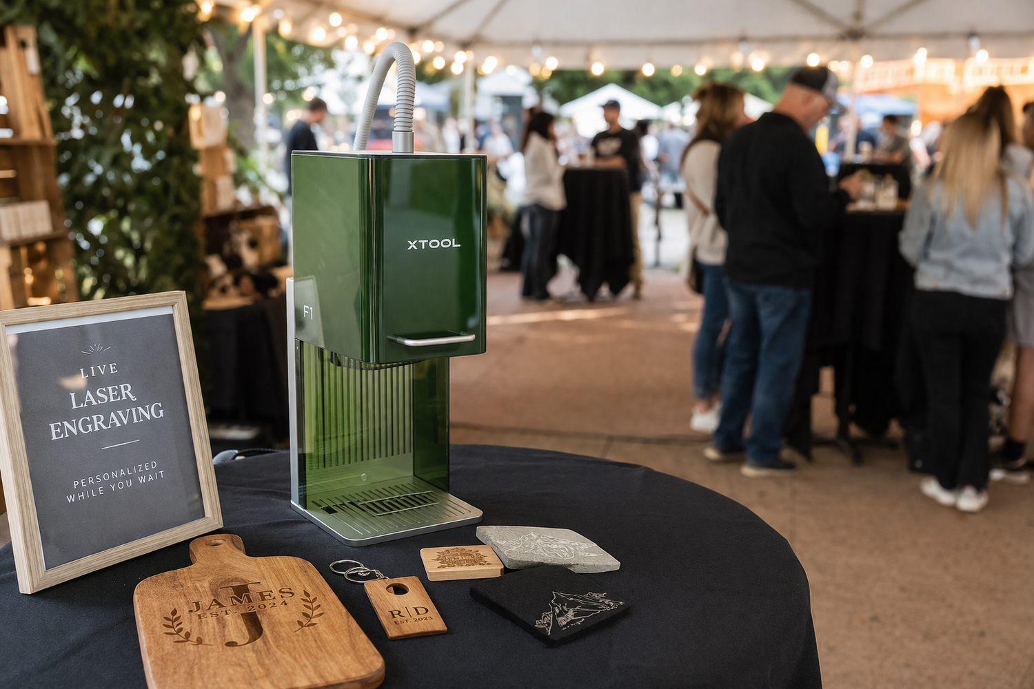 on site laser engraving event