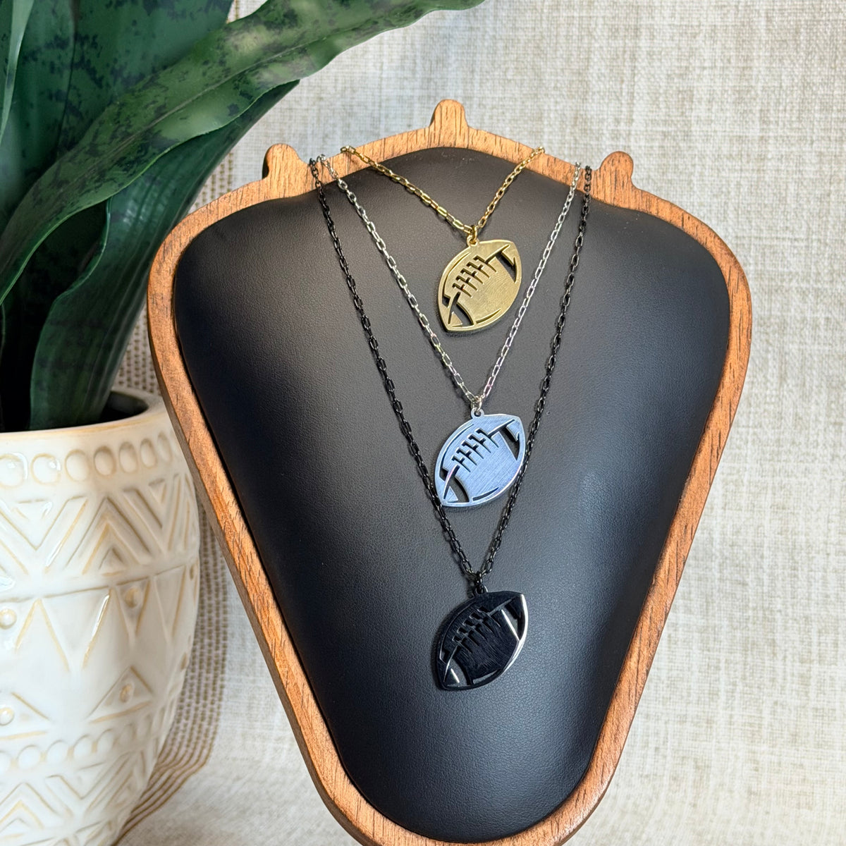Football Pendant Necklace