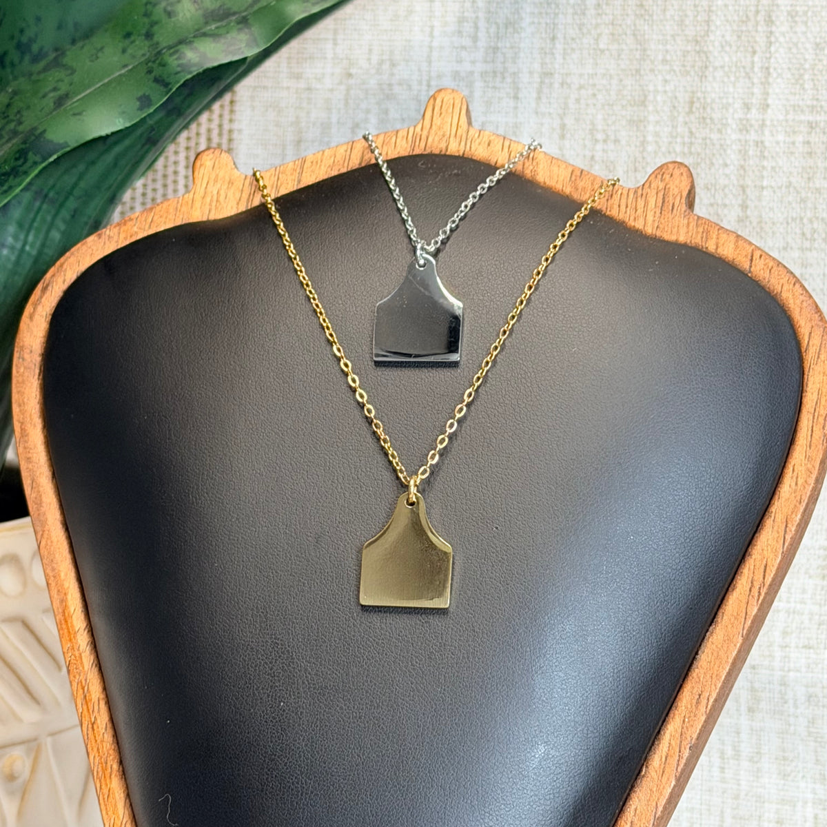 Cow Tag Pendant Necklace