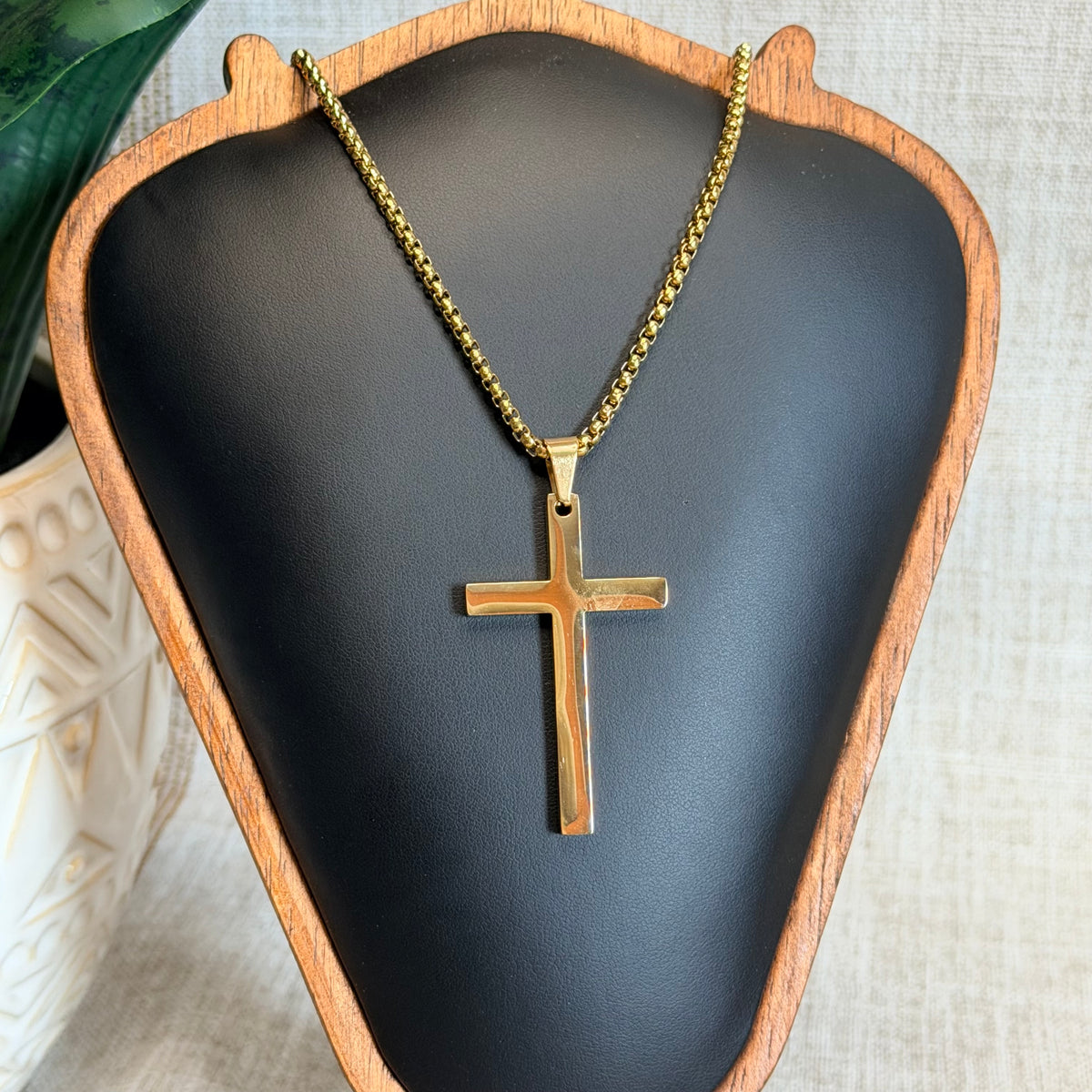 Men's Large Vertical Cross Necklace