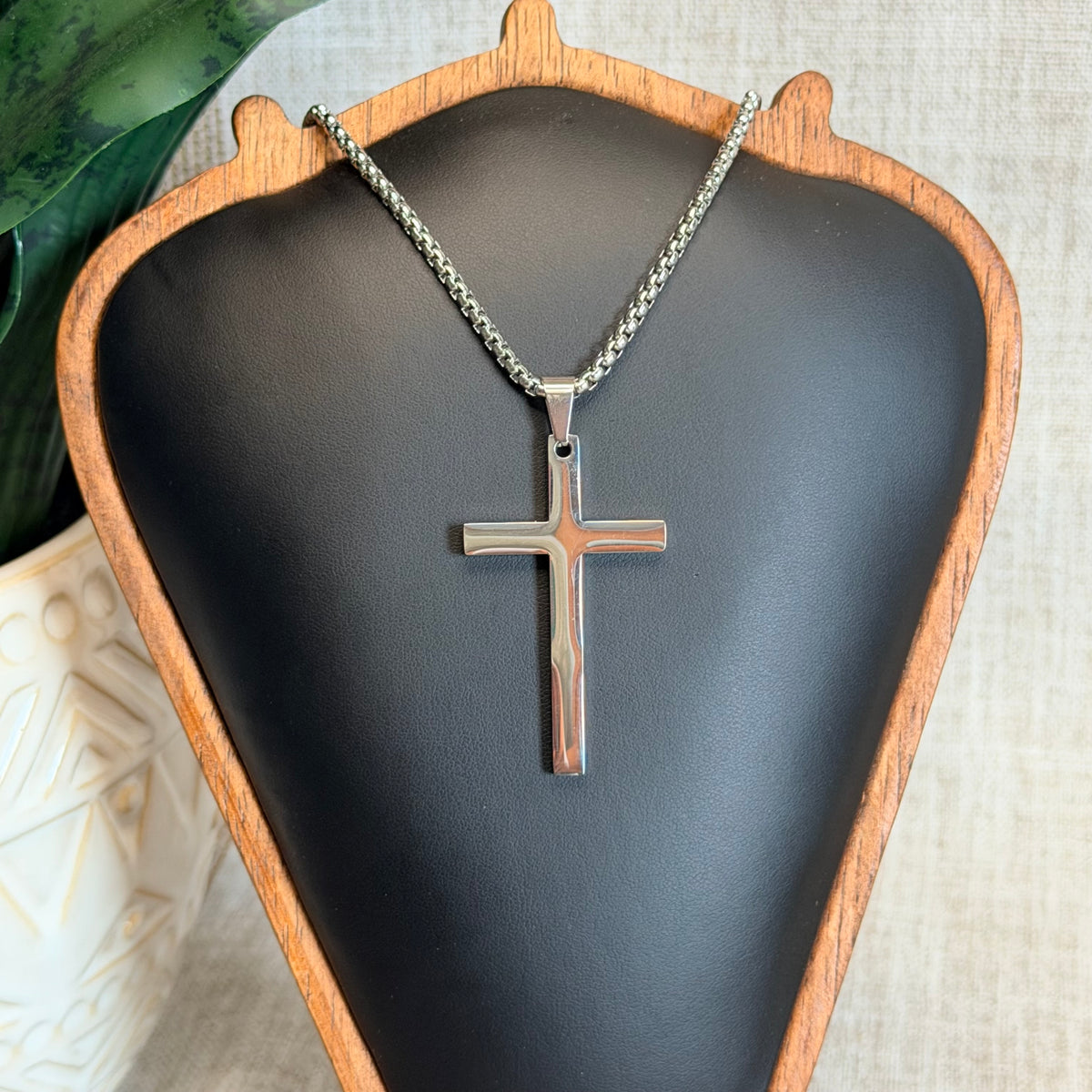 Men's Large Vertical Cross Necklace