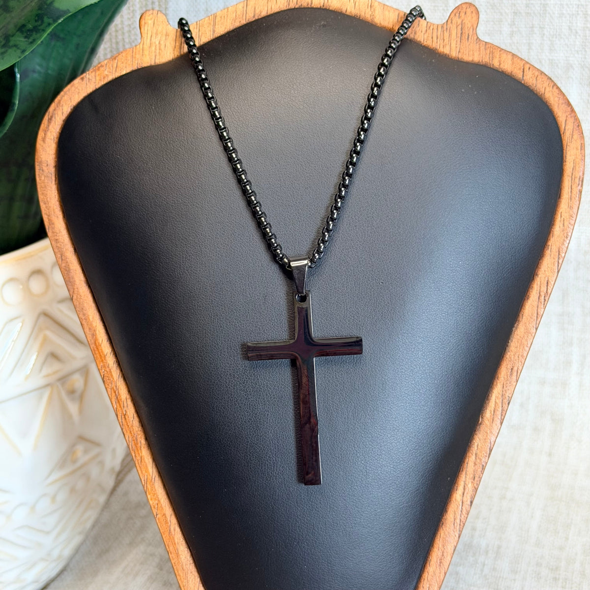 Men's Large Vertical Cross Necklace
