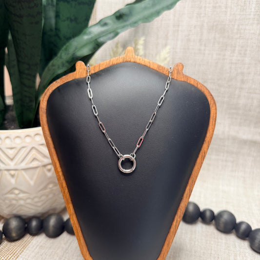 Charm Holder Paperclip Chain Necklace