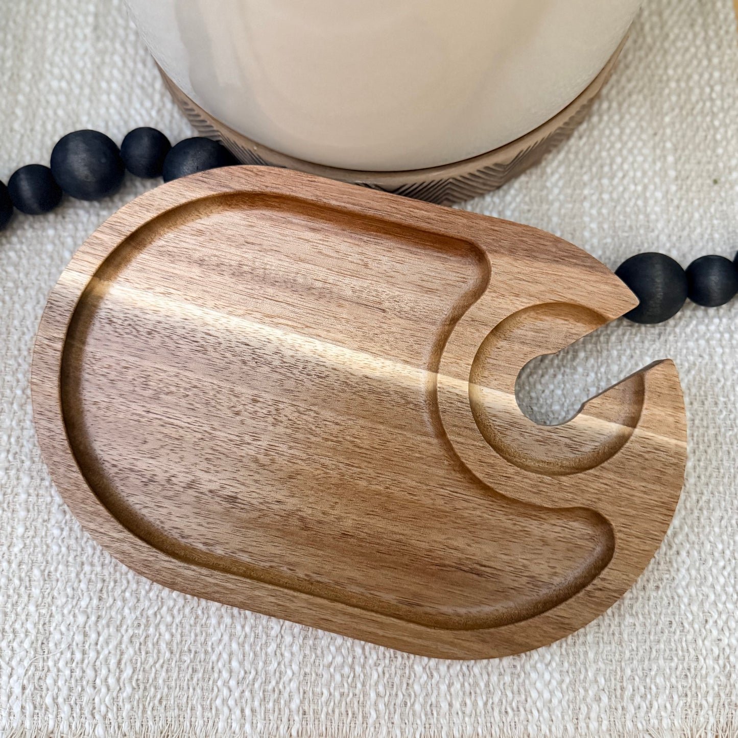 Personalized Acacia Wood Wine Glass Charcuterie Tray