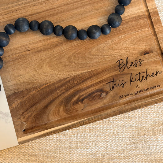 Bless this Kitchen Marble Cutting Board