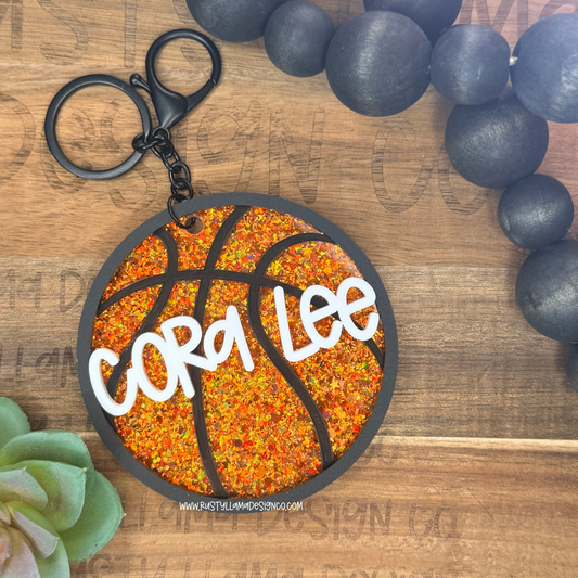 🏀 Custom Basketball Name Tag (Bag Tag or Keychain)