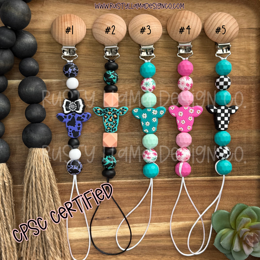 Moo Crew- Pacifier Clips