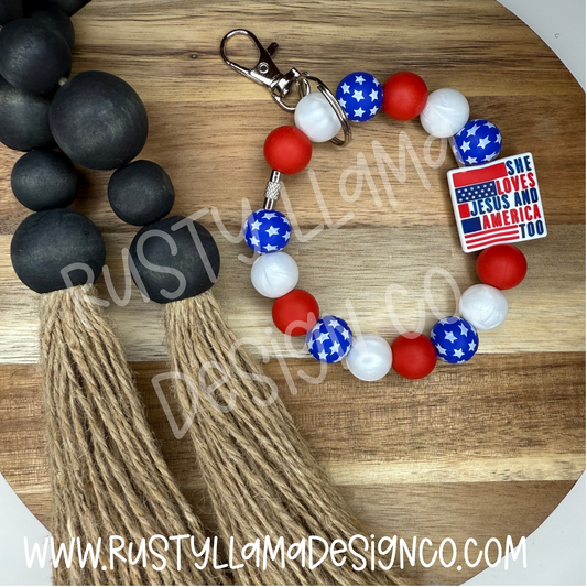 Faith & Freedom Keychain Wristlet