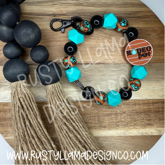 Rodeo Babe Keychain Wristlet (Rust)