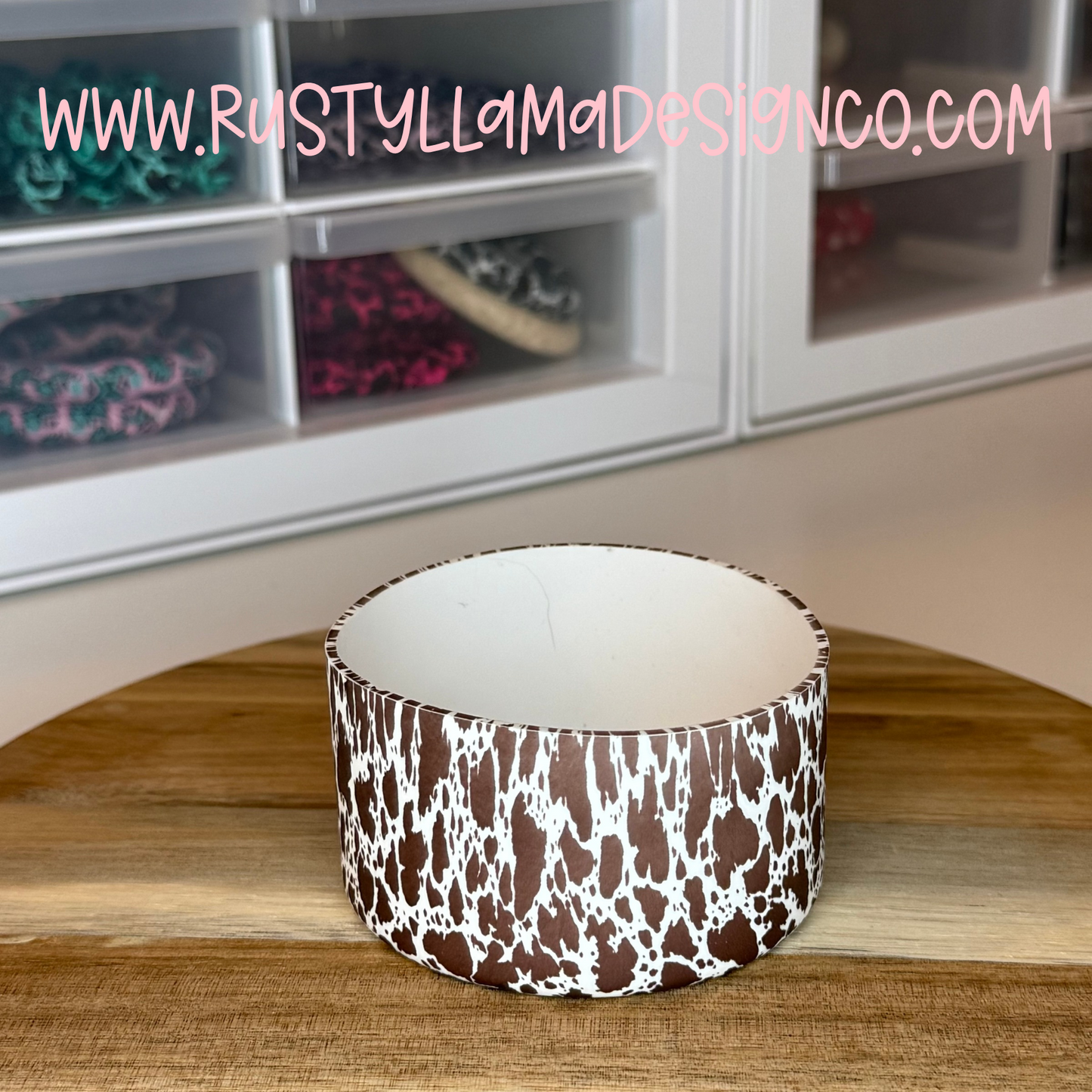 Brown Cowprint Silicone Tumbler Boot