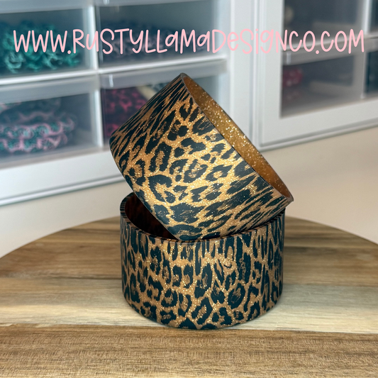 Glitter Leopard Silicone Tumbler Boot