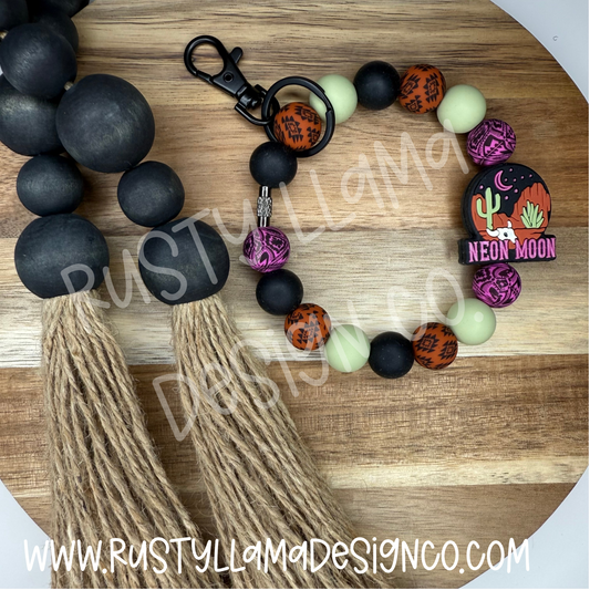 Neon Moon Keychain Wristlet