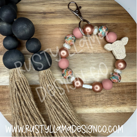 Rustic Bloom Keychain Wristlet